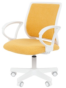 Детское компьютерное кресло CHAIRMAN KIDS 112, ткань букле barni, лимон, пластик белый